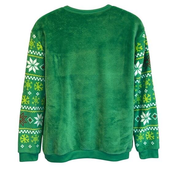 Elf The Movie OMG SANTA I KNOW HIM Minky Fleece Ugly Christmas Sweatshirt Size M - Picture 2 of 4